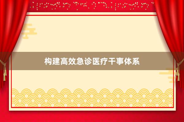 构建高效急诊医疗干事体系
